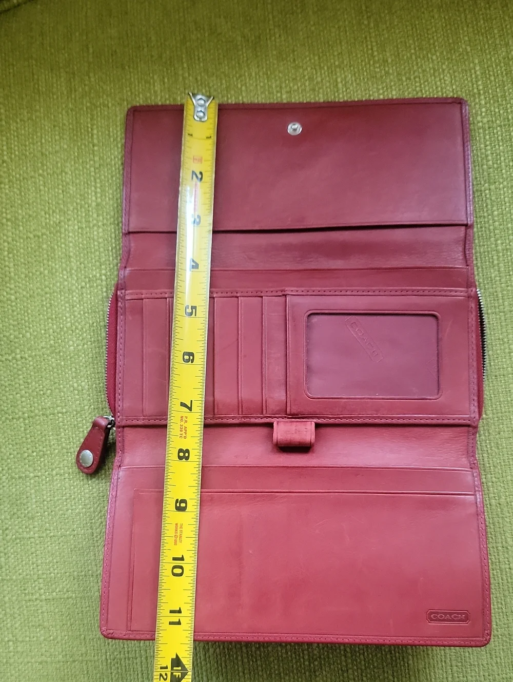 Coach Red Leather Zip Wallet